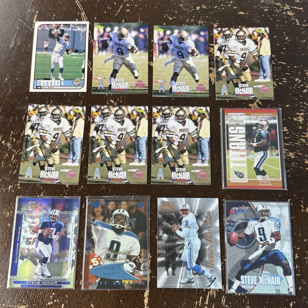 Steve McNair 12 Card Lot NM With Duplicates Tennessee Titans Oilers Ravens